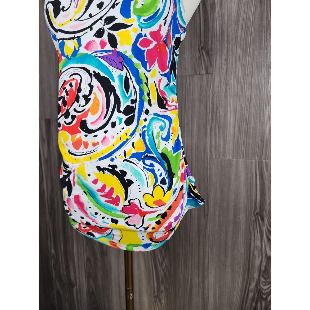 Anne Cole Signature Paisley Floral Watercolor Swimsuit Top with built in bra XL - Picture 2 of 7